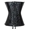 Frauen eng sitzende Korsett künstliche PU -Leder eng anliegender Korsett obere Spitze Top -Corsett Steampunk Gothic Dessous Taille Sticker Form 240430