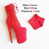 Sko Cover Pole Dance Shoes Protective Cover High Heels 20 cm Waterproof Platform 10cm Suede Material Stark slitbeständig