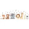 Kid Toy autocollants dessin animé Animaux décalcomanies Elephant Lion Girafe Mur pour chambre chambre bébé décor de nurser