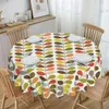 Bordduk Rund Multistem Birds Black White Orange Oiltproof Tracloth 60 Inches Cover For Kitchen Dinning