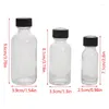 Bouteilles d'eau 6pcs petit verre transparent avec des couvercles récipients échantillon rond pour les huiles de jus de gingembre