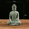 Figurine decorative di alta qualità All'intervallo da esterno interno seduta Buddha Resin Garden Ornament 4x8x12cm Decoraggio statue Effetto zen in pietra