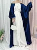 Ubranie etniczne dopasowanie 100 kg mody Puff Slve luźne muzułmańskie abayas miękki szat mułmane abaya elegancka jedwabista muzułmańska arabska nabożeństwo ubrania T240510