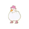 Şapka emaye pimleri ile sevimli ördek komik karikatür serin tavuk yaka rozeti kıyafetleri yaka broşlar sırt çantası şapka aksesuarları takılar