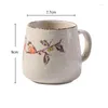 Mugs 380ml Japanese Retro Ceramic Coffee Cup Breakfast Milk Tea Kettle For Household And Office