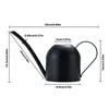 シンプルな黒いロングノズルウォーターは小さなポットレトロメタルガーデニングステンレス鋼ケトル240507