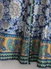Robes décontractées femme Blue Long Print Shirt 2024 printemps femelle haute taille haute robe Robe Bouton à manches féminines