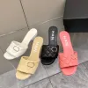 2024 Nouvelle sandale robe talons de chaussures pantoufles pantoufles stiletto diapositive mule en cuir sandales de qualité supérieure marque noire femme mobile sliders d'été