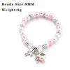 Party Favor Hollowed-out Cross Angel Accessory Bracelet Elastic String Baptismal Jewelry