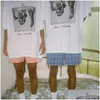 T-shirts pour hommes nouveaux t-shirts de dessin de singe rose T-shirt T-shirt Summer Couple mince sport court t-shirt à manches décontractée et femme rond Otol2