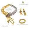 Necklace Earrings Set Women Brazilian Style Chain Shape Bangle Ring