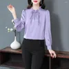 Blouses pour femmes dames sweet violet rose blouse de bureau chemises de travail des femmes