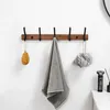 Sarihosy Black Wood Mur Crochet suspendu en manteau suspendu pour salle de bain cuisine chambre à coucher Hooks Hooks porte-vêtements 240506