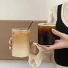 Vinglas 1 st rak vertikal randig glas kopp lämplig för kaffe latte juice mjölk frukt te i hem öl födelsedagspresent