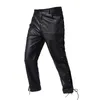 Calça masculina masculina calça de couro de motocicleta