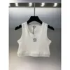 Tabbure de mode Femmes Logo de broderie Tops Femmes Été Short Slim nombril exposée tenue élastique Sports Tanks tricotés