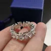Sailormoon Swarovskis Ring Simple Love Pear Shaped Cut Water Drop Ring Romantic Shining Heart Shaped Water Drop Ring