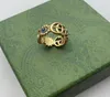 Pierścień designerski Złoty wzór kwiatów miłość luksusowe pierścienie niebieskie diament moda damska biżuteria mężczyzna lśniący litera g z pudełkiem 2632958
