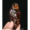 Dekoratif Figürinler 3.2 "Çin Kırmızı Amber Oyma Happy Lague Maitreya Buddha heykel heykel