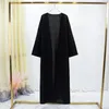 Ethnische Kleidung Frauen Jilbabs offen vorne Abaya Solid Long Sleeve Maxi Länge Kleid Damen Muslim Strickjacke Abayas Out Kaftans