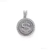 Ontwerpersontwerp mode-accessoires Nieuw trendy merk US dollar ketting met roteerbare Amerikaanse dollar legering hiphop heren gepersonaliseerde hang helft heren sieraden 18in