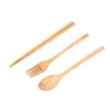 Set di stoviglie 3 pezzi 3 pezzi di legno cucchiaio forchetta per bacchette per le tavolette per cucina ambientale forniture per utensili da cucina ambientale