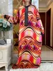 Etnische kleding 2023Latest Dubai Long Slve African Women Dress Hat uit één stuk printen Cotton Elegant Summer Maxi Casual Elegant Loose Abaya T240510