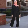 民族衣類援助ムバレク・ドバイ・アバヤ・ヒジャブ・イスラム教徒のドレス女性カフタン・トルコ・イスラム衣類ラマダン・イード・ローブフェムエットムスルマン2ピースセットT240510