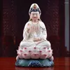 Figurki dekoracyjne Top wysokiej jakości porcelanowy porcelanowy Buddha Statua Statua Azja Ochrona domu Sanktuarium Guan Yin pu sa avalokitesvara