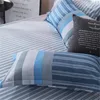 寝具セット3ピースキルティングカバーレットセットブルー幾何学枕カバー付き枕カバーは、掛け布団なし