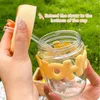 Wine Glasses Cute Alphabet Cup With Straw Glass Water Girl Portable Double Drinking Coffee Mug Accessories