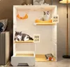 猫のキャリアホームケージのリッターボックス統合された透明なヴィラ屋内フェンスペットキャビネット閉じたトイレの家ek
