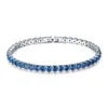Tennis Bracelets à chaîne glacée de tennis CZ Bling Cubic Zirconia Hip Hop Jewelry Blue Green Sier Rose Gol