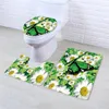 Mattes de bain Tapis de salle de bain Floral Set Imprimé Plante Impression de toile de toilette Pied non glissée Super Soft Absorb Absorbing Water Home Decor