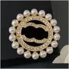 Pins Broschen Dessinger Brosche Anzug Pin Pearl berühmte Damenbrief Mode Fashion Crystal Jewelry Kleidung Dekoration Accessoires Christus otihq