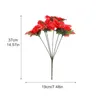 Decorative Flowers Christmas Artificial Poinsettia Bushes Flower El Simulation Fake Party Festival Supplies Leaves Xmas Decor