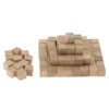 100pcs Natural Wooden Building Blocks Bricks Cubes Wood Toy 240509