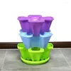 Vases 1 ensemble de 7pcs avec roue universelle Flowepot multicouche Empilement Cultivation Pot Vegetable Melon Frails Plante de fraises