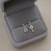 Boucles d'oreilles 925 argent sterling asymétrique zircon petit verrouillage pour femmes bijoux de fête de mode exquise bijoux d'anniversaire