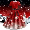 Robes décontractées robe Noël pour femmes pin-up d'hiver rockabilly sexy cosplay fête de fête du Père Noël.