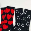 Herrstrumpor Spring 2022 Ny produktdesigner Trendiga varumärke kärleksstrumpor Mens och kvinnors mittlängd leende ansikte Pure Cotton Sports Socks Trend BQX8