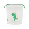 Storage Bags 10 Transparent Drawstring With Exquisite Cartoon Patterns Waterproof And Easy-to-carry Grocery