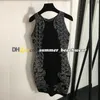 Designer Button Logo Knit Dress Stylish Hip Wrap Slim Knit Sundress Women Party Elegant Knit Dresses Summer Stretch Knit Skirt