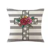 Pillow Cover 18x18 Inches Linen Throw Case Easter Decor Pillowcase Double-Sided Print