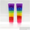 Lip Gloss Rainbow Sugar Tasty Lipglels transparente perfumado frutas transparentes lábios bálsamo líquido batom hidratante gota de óleo de plumas entrega OTFMP