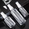 Förvaringsflaskor påfyllningsbar flaskresor transparent plast parfym atomizer tom liten mini spray kosmetiska behållare 30/50/100 ml 1 st