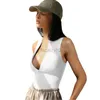 Women's T Shirt sexy Tees 2024 Spring/Summer New Y2K Women's Street Zipper Sleeveless jumpsuit Sexy Thread jumpsuit tops