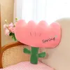 Pillow Plush Flower Shape Throw Cute Red Tulip Home Bed Sleeping Sofa Office Chair Pillows Car Decoration