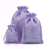 Present Wrap 5st Cotton Linen Drawstring Bag Christmas Wedding Party Packaging förvaringspåsar för smycken godis