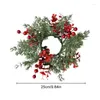 Fleurs décoratives 25cm de chandelier de Noël couronne guirlandaise Garland simulé de baies rouges à aiguille décorations de fête de fête de fête de fête